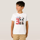 Derde verjaardag Panda voor kinderen 3 jaar t-shir T-shirt (Voorkant volledig)