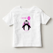 Derde verjaardag pinguïn roze ballon kinder shirts (Voorkant)