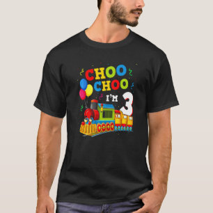 Derde verjaardag Train jongens meisjes 3 jaar oud T-shirt