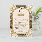 Derde verjaardag van bruin en gouden Mexicaans mei Kaart (Staand voorkant)