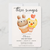 Derde verjaardag van crème kaart (Voorkant)