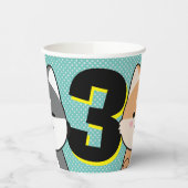 Derde verjaardag van de Cute Shiba Inu Puppy Angel Papieren Bekers (Links)