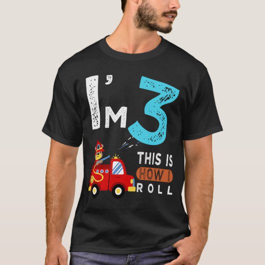 Derde verjaardag van de Kinder laader Drie jaar ge T-shirt (Voorkant)