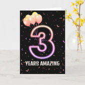 Derde verjaardag van de luchtballonnen en Confetti Kaart (Gele Bloem)