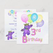 Derde verjaardag van de prinses van het Beer van d Kaart (Voorkant / Achterkant)