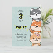 Derde verjaardag van de Schuif in een driejarig Kaart (Staand voorkant)