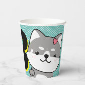 Derde verjaardag van de Schute Shiba Inu Puppy Aik Papieren Bekers (Achterkant)