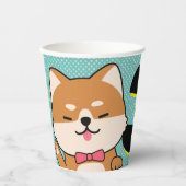 Derde verjaardag van de Schute Shiba Inu Puppy Aik Papieren Bekers (Voorkant)