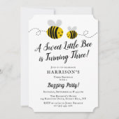 Derde verjaardag van de zoete kleine honingbijen kaart (Voorkant)