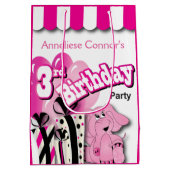 Derde verjaardag van het meisje medium cadeauzakje (Achterkant)
