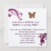 Derde verjaardag van MUSICAL CAT Pink Fuchsia Kaart (Achterkant)