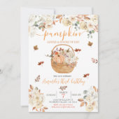 Derde verjaardag van Rustisch Oranje White Pumpkin Kaart (Voorkant)