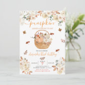 Derde verjaardag van Rustisch Oranje White Pumpkin Kaart (Staand voorkant)