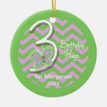 Derde verjaardag vlinder — Aangepaste naam