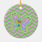 Derde verjaardag vlinder — Aangepaste naam Keramisch Ornament (Achterkant)