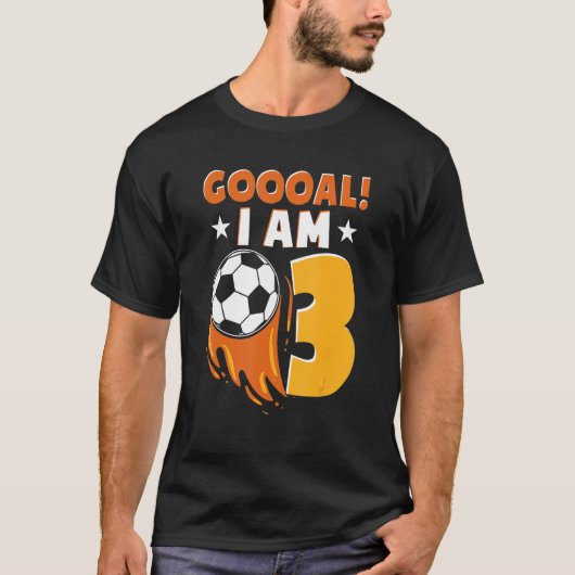Derde verjaardag Voetbal Derde verjaardag Derde ve T-shirt (Voorkant)