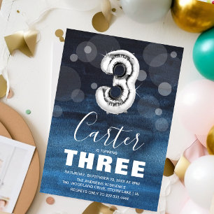 Derde verjaardag Zilveren Ballon   Blauwe Partij Kaart
