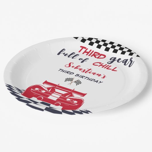 Derde versnelling vol met chill derde kinderverjaa papieren bordje (Gekanteld)