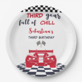 Derde versnelling vol met chill derde kinderverjaa papieren bordje (Voorkant)