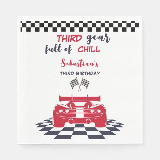 Derde versnelling vol met chill derde kinderverjaa servet (Voorkant)