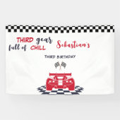 Derde versnelling vol met chill derde kinderverjaa spandoek (Horizontaal)