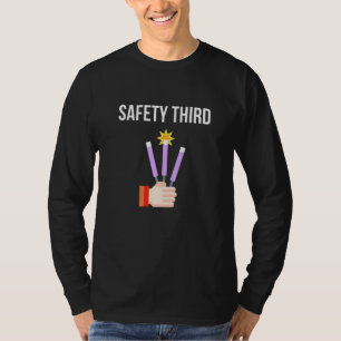 Derde vuurwerk voor de veiligheid, vierde juli t-shirt