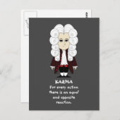 Derde wet van Karma & Newton (donkere achtergrond) Briefkaart (Voorkant / Achterkant)