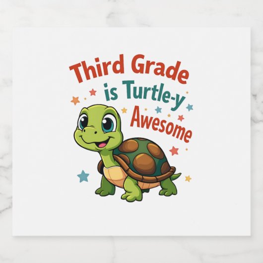 Derdegraads Turtle-y Geweldige 3e Graad Terug naar Sparkling Wijnetiket (Enkel label)