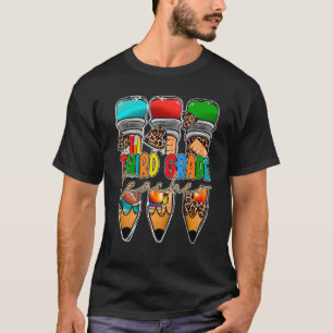 Derdeklas Leopard Potlood 3e klas leraar terug T-shirt
