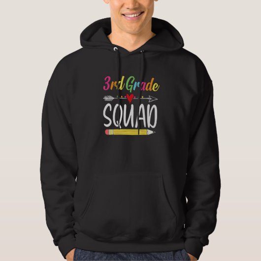 Derdeklas Squad 3e Leraar Student Team Terug naar Hoodie (Voorkant)