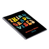 Derdeklas vibes retro kleuren terug naar school notitieboek (Rechterzijde)