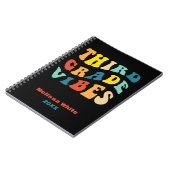 Derdeklas vibes retro kleuren terug naar school notitieboek (Linkerzijde)