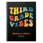 Derdeklas vibes retro kleuren terug naar school notitieboek (Voorkant)