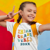 Derdeklas vibes terug naar school retro t-shirt