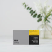 Derden - grijs, ambergeel en zwart visitekaartje (Staand voorkant)