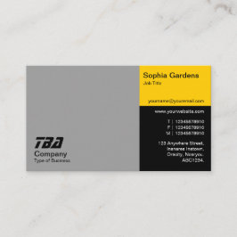 Derden - grijs, ambergeel en zwart visitekaartje