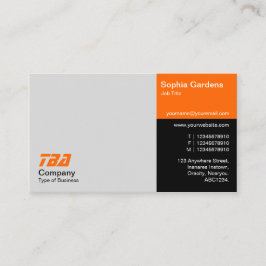 Derden - Lt grijs, Oranje en zwart Visitekaartje