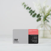 Derden - Lt grijs, tropisch roze en zwart Visitekaartje (Staand voorkant)