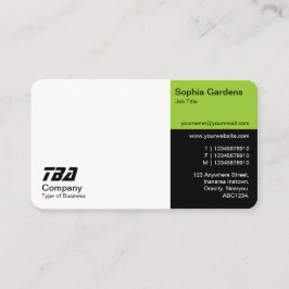 Derden - wit, martiaans groen en zwart visitekaartje