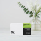 Derden - wit, martiaans groen en zwart visitekaartje (Staand voorkant)