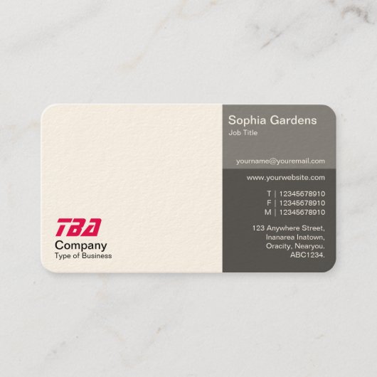 Derden - Wit met grijze schaduwen (crème) Visitekaartje (Voorkant)