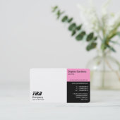 Derden - wit, roze en zwart visitekaartje (Staand voorkant)
