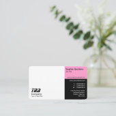 Derden - wit, roze en zwart visitekaartje (Staand voorkant)