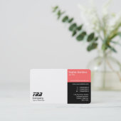 Derden - wit, tropisch roze en zwart visitekaartje (Staand voorkant)