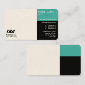 Derden - wit, Turquoise en zwart (crème) Visitekaartje (Voorkant / Achterkant)