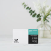 Derden - wit, Turquoise en zwart Visitekaartje (Staand voorkant)