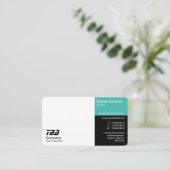 Derden - wit, Turquoise en zwart Visitekaartje (Staand voorkant)