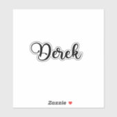 Derek Name - Handgeschreven kalligrafie Sticker (Vel)