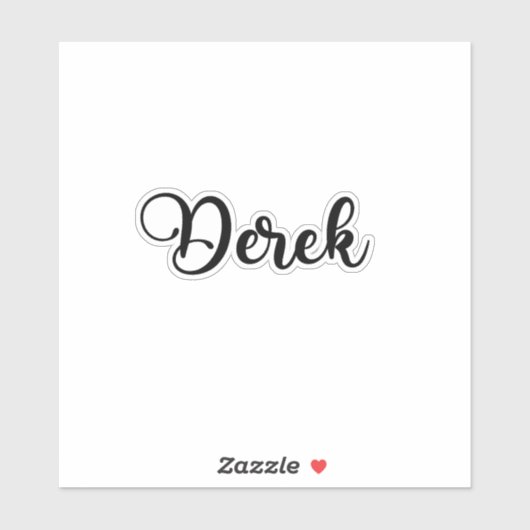 Derek Name - Handgeschreven kalligrafie Sticker (Vel)