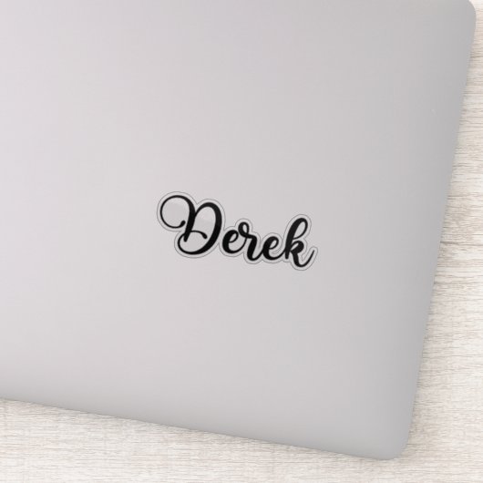 Derek Name - Handgeschreven kalligrafie Sticker (Detail)